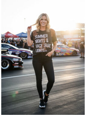 Colortone "SUMMER NIGHTS & RACE TRACK LIGHTS" Tee Size L (22” PTP) Unisex